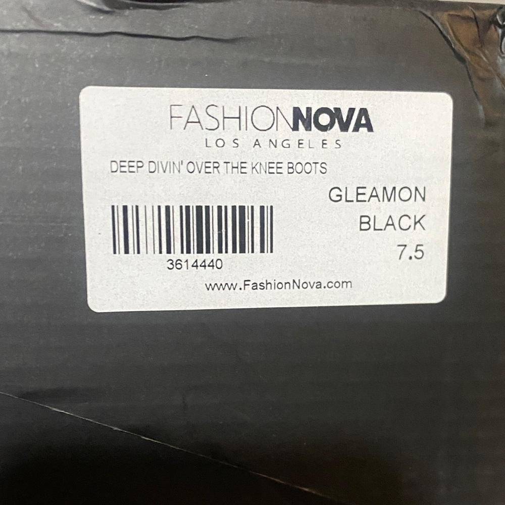 Fashion Nova Gleamon Black Over the Knee Boots